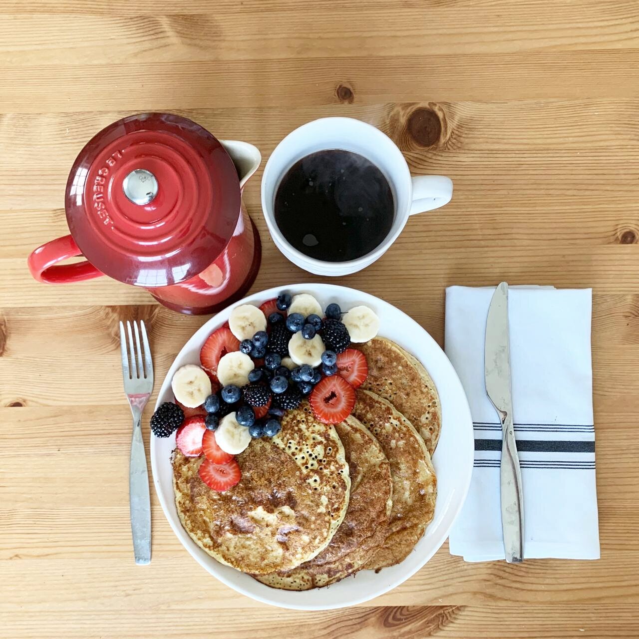 Photographs page and News & Press: a shared breakfast, set for the morning